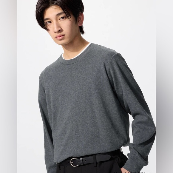 Uniqlo Other - Uniglo Soft Brushed Crew Dark Gray XL Long Sleeve NWT